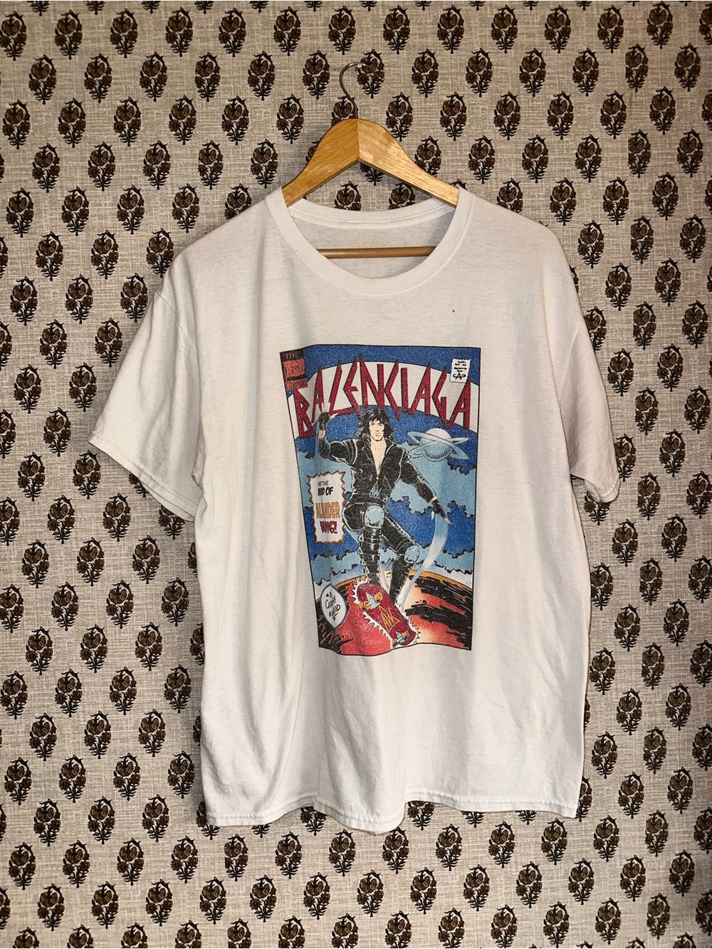 Bleach Balenciaga x Alexander Wang White Graphic Comic-Style Crew Tee